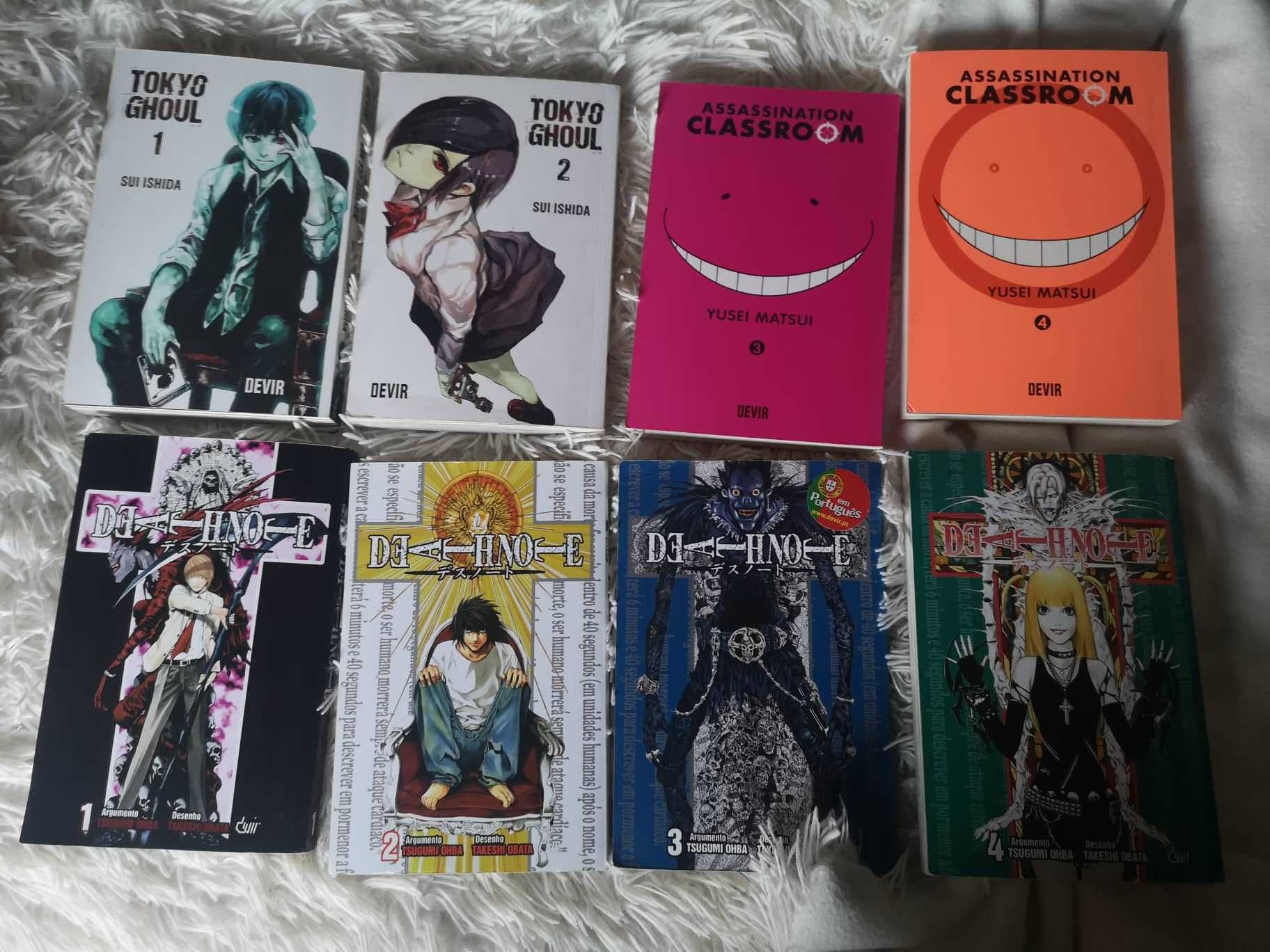 mangás tokyo Ghoul, death note e assassination classroom PT PT