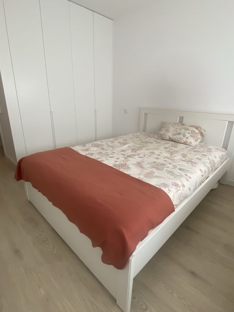 Estrutura cama com 2 caixas de arrumação Branco 140x200cm