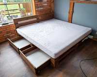 Łóżko drewniane 200x200 z materacem