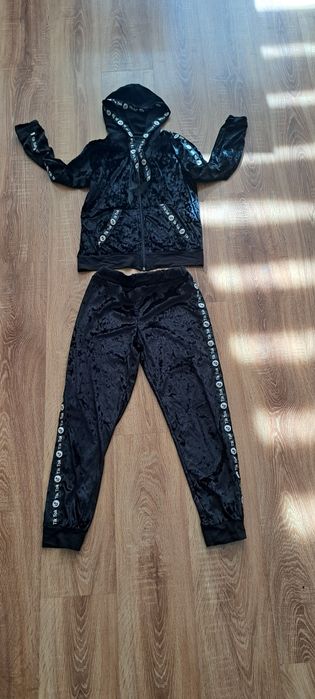 Dres, bluza, bluzka, spodnie, czarne, tik tok, XS, Made in Italy