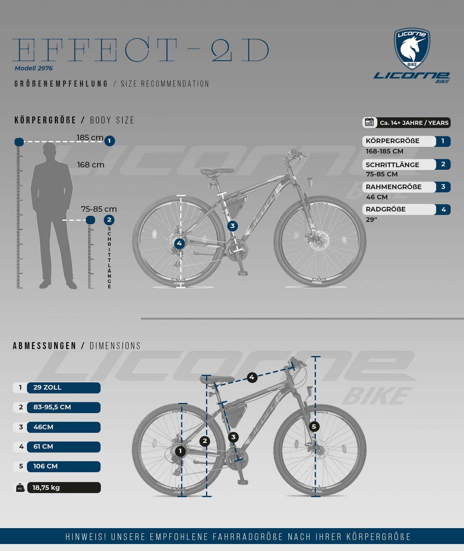 Niemiecki rower górski MTB HARDTAIL EFFECT 29 ALU rama TARCZE