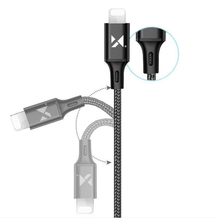 Wozinsky Kabel Przewód Usb - Lightning 2,4A 2M Czarny (Wuc-L2B)