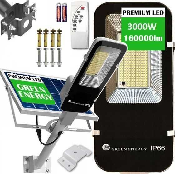 Lampa SOLARNA 3000W uliczna Regulowany Panel Mocna Ogrodowa Uchwyt NEW