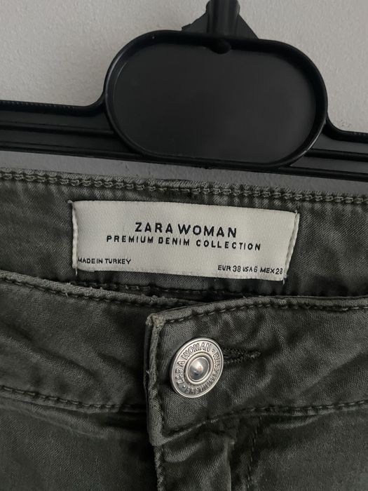 Zara oliwkowe spodnie kargo bojowki khaki M