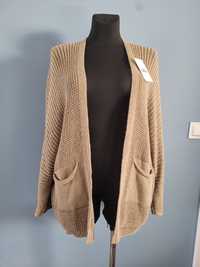 Sweter kardigan nude, S/M 36/38