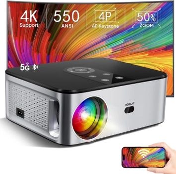 Проектор HORLAT T02 Full HD WiFi/Bluetooth/Android з динаміками