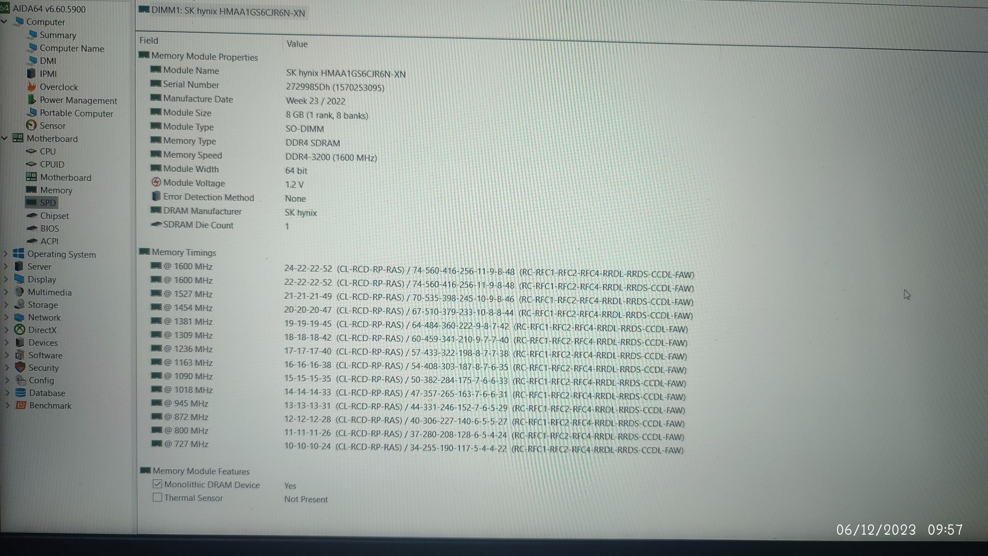 So-dimm ddr4-8gb 3200