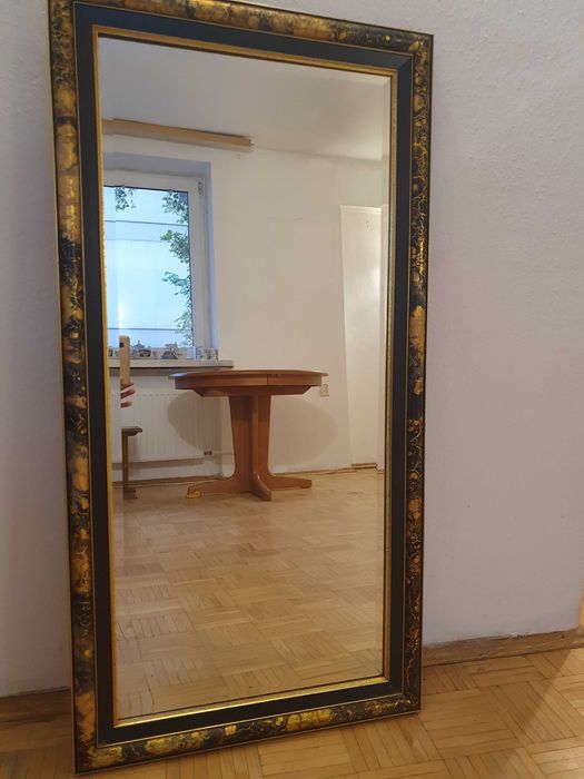 Lustro kryształowe fazowane w pięknej ramie 110x58