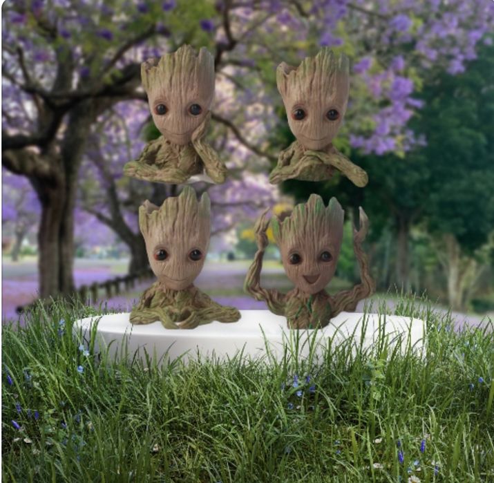 Marvel conjunto 4 Groot's guardiães da galáxia vaso suculentas