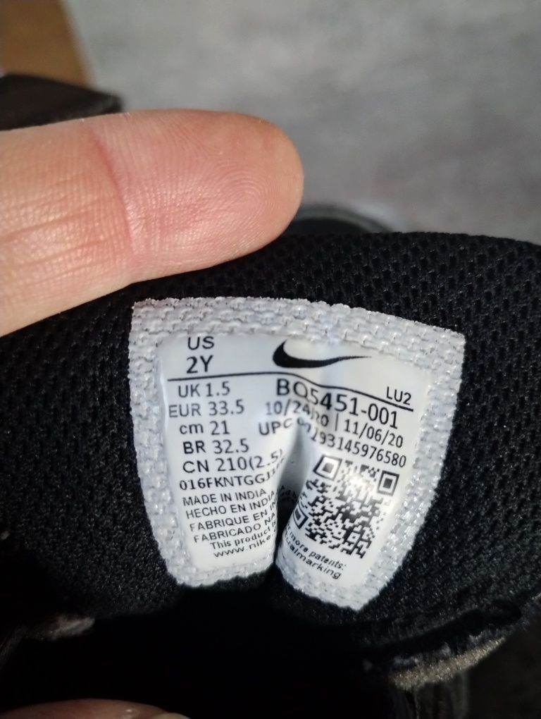 Adidasy Nike rozmiar 33,5 czarne