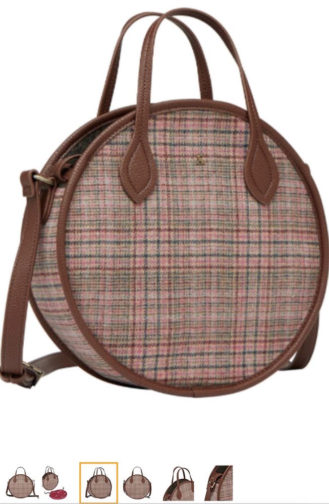 Стильна сумка Joules Fulbrook Round Tweed Bag Pink Tweed