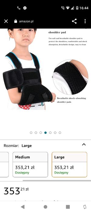 Orteza chusta dziecięca na rękę przedramię bark łokieć