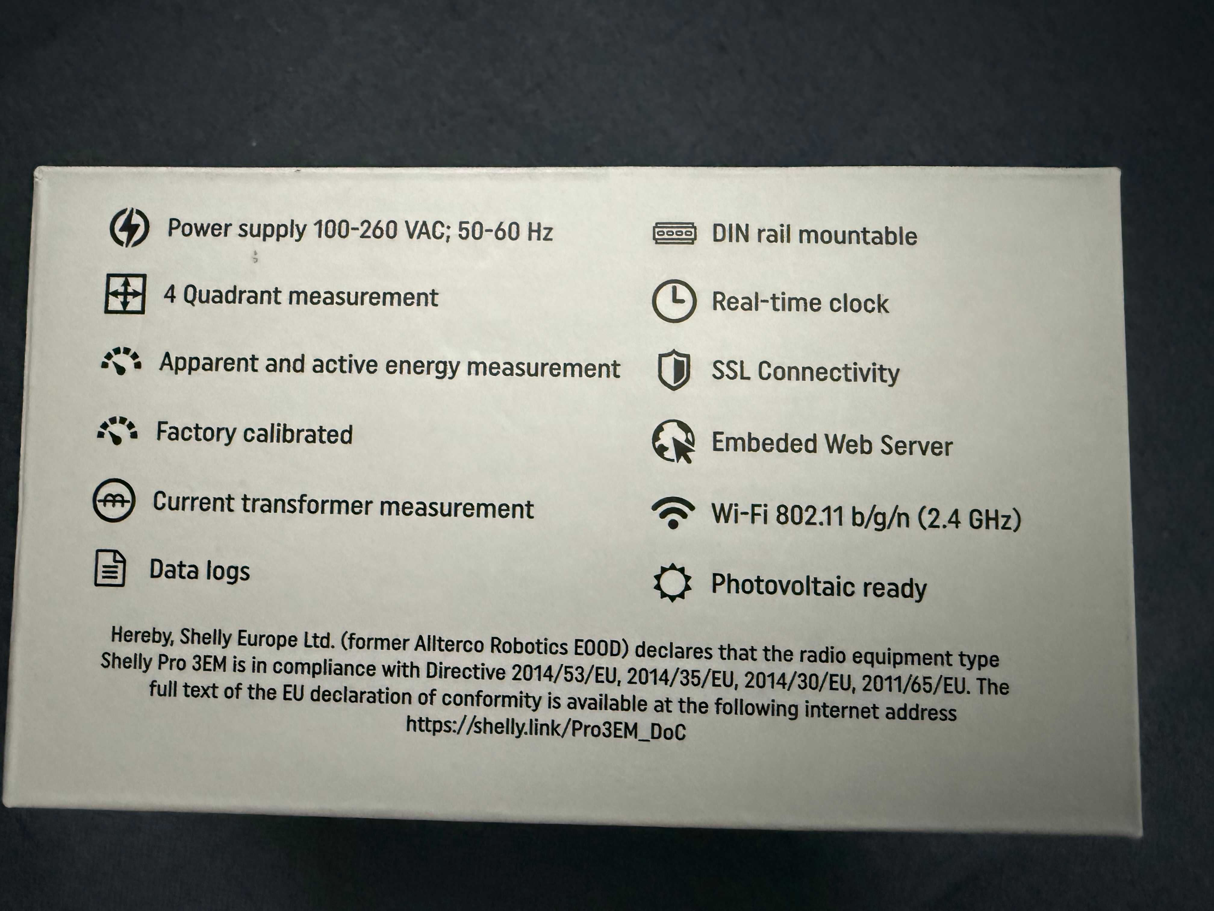 Shelly PRO 3EM Medidor de Energia Avançado de 3 Fases