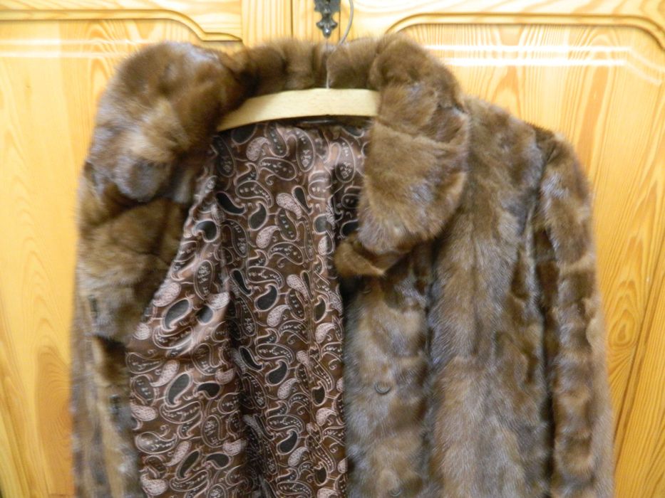 futro z norek - brązowe, rozmiar 42/44