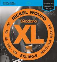 Struny do gitary basowej D'Addario EXL160-5