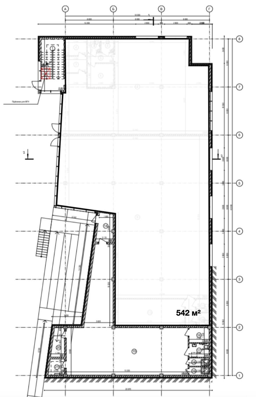 Оренда фасадного приміщення 542 м² у ТЦ Locus