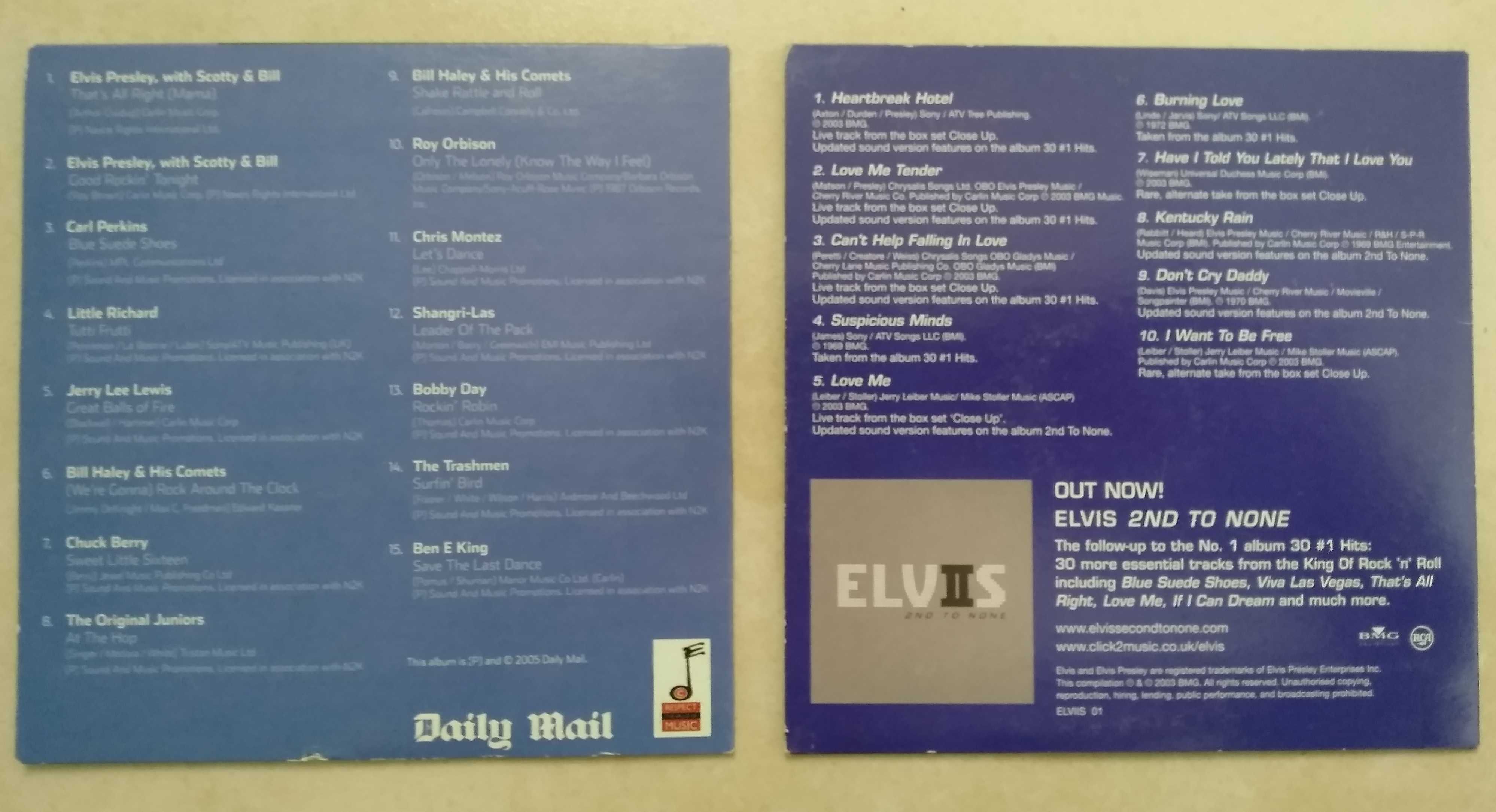 2 CDs de música do famoso cantor Elvis Presley