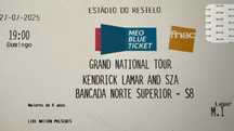 Bilhete Kendrick Lamar Lisboa – Bancada Norte S8 (entrada física)
