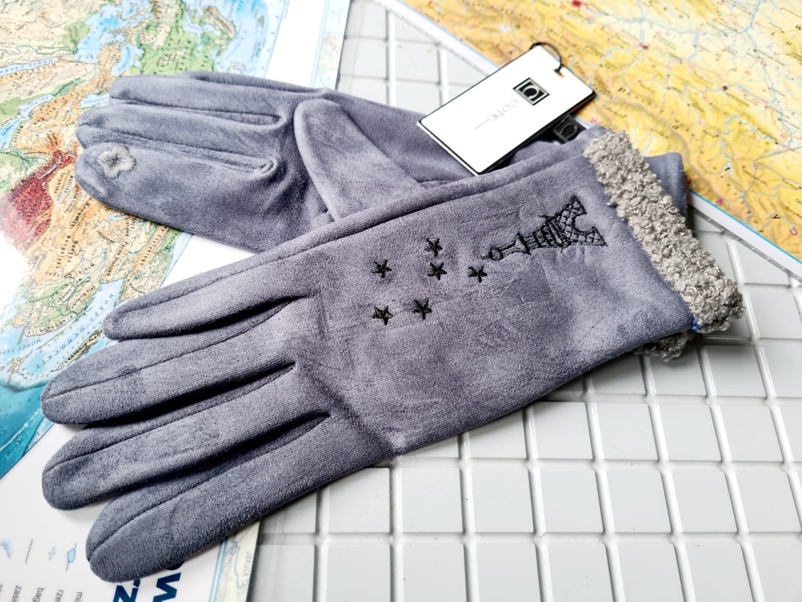 Code modne zimowe damskie rękawiczki nowe ocieplane