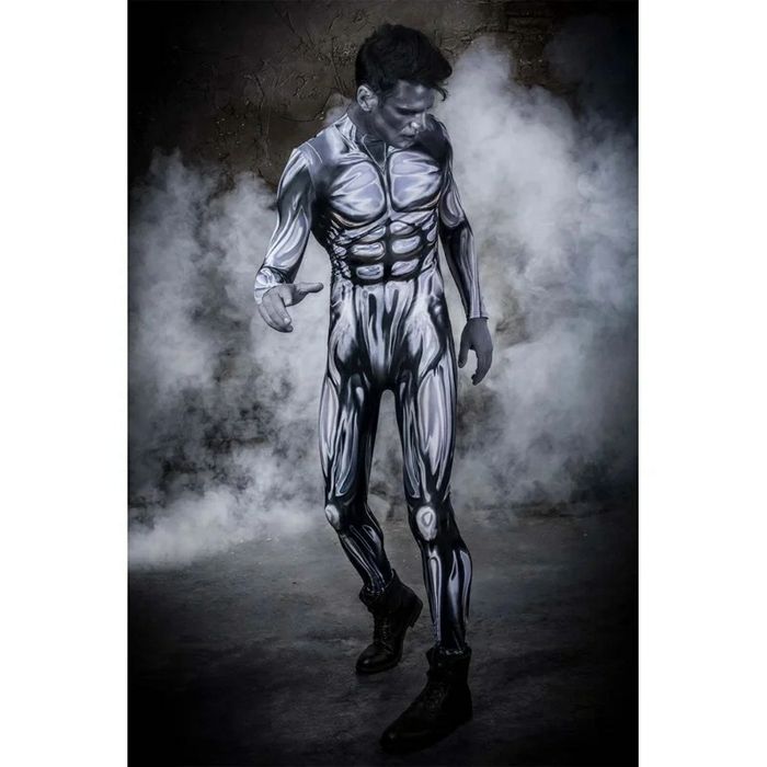 Fato Surfista Prateado Adulto e Criança Silver Surfer Marvel Cosplay