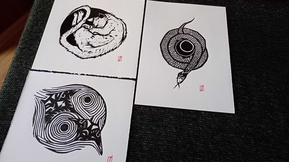 Zestaw grafik – Manty, Kotek, Wąż