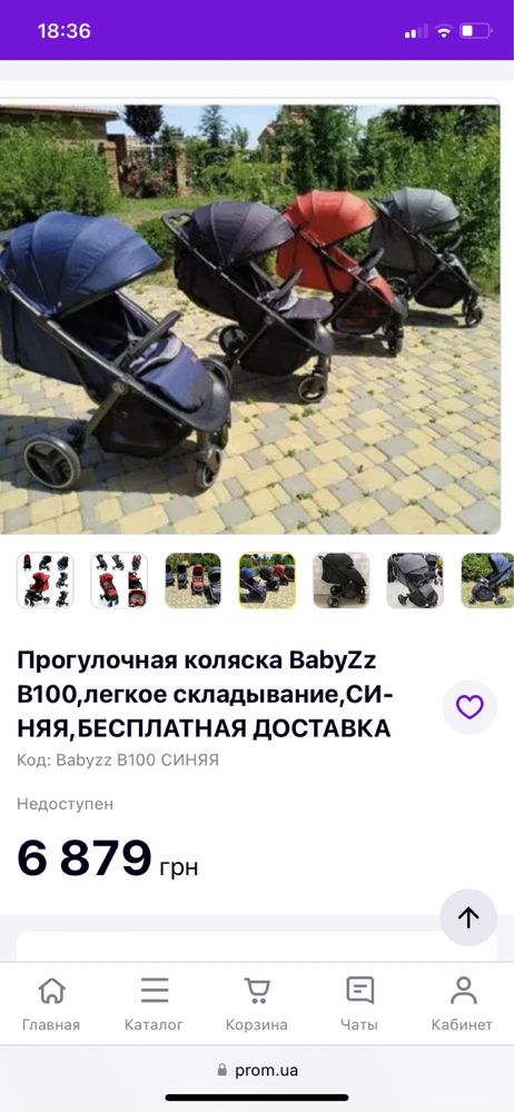 Дитяча коляска BabyZz B100 Прогулянкова демісезонна з 6-ти міс
