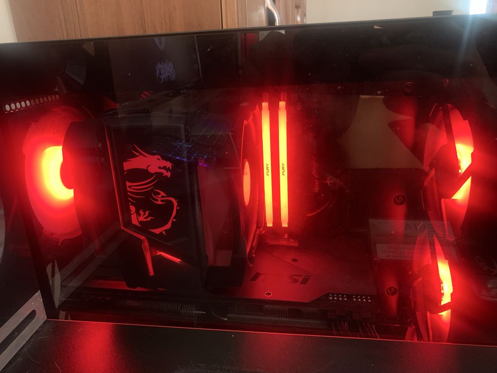 Кастомний пк msi&hyperx Black/Red