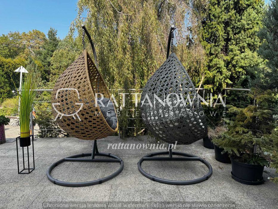 Fotel Wiszący Technorattnowy XXL Kokon Ogrodowy 2 Kolory PROMOCJA -30%