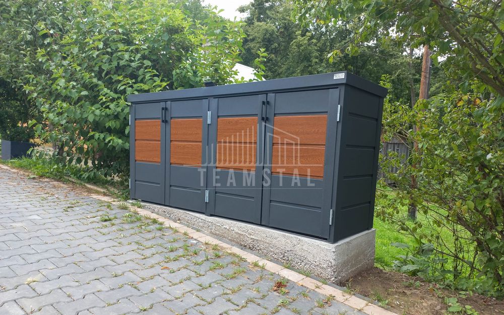 Zabudowa koszy na śmieci obudowa kubłów 235x65x110 cm 4x120L  TS601