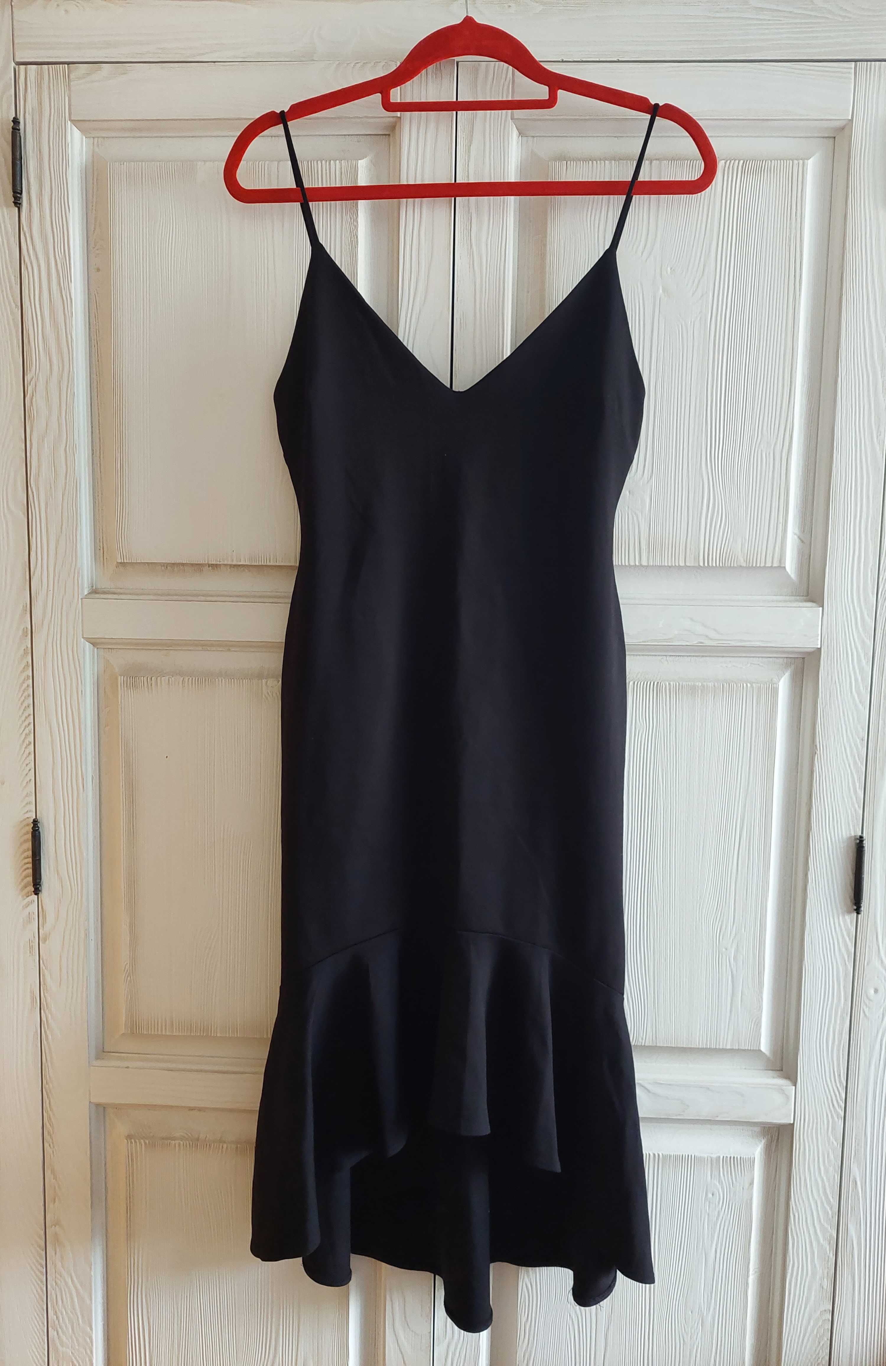 Czarna, sukienka #midi #elegancka #retro #koktajlowa #wieczorowa. M