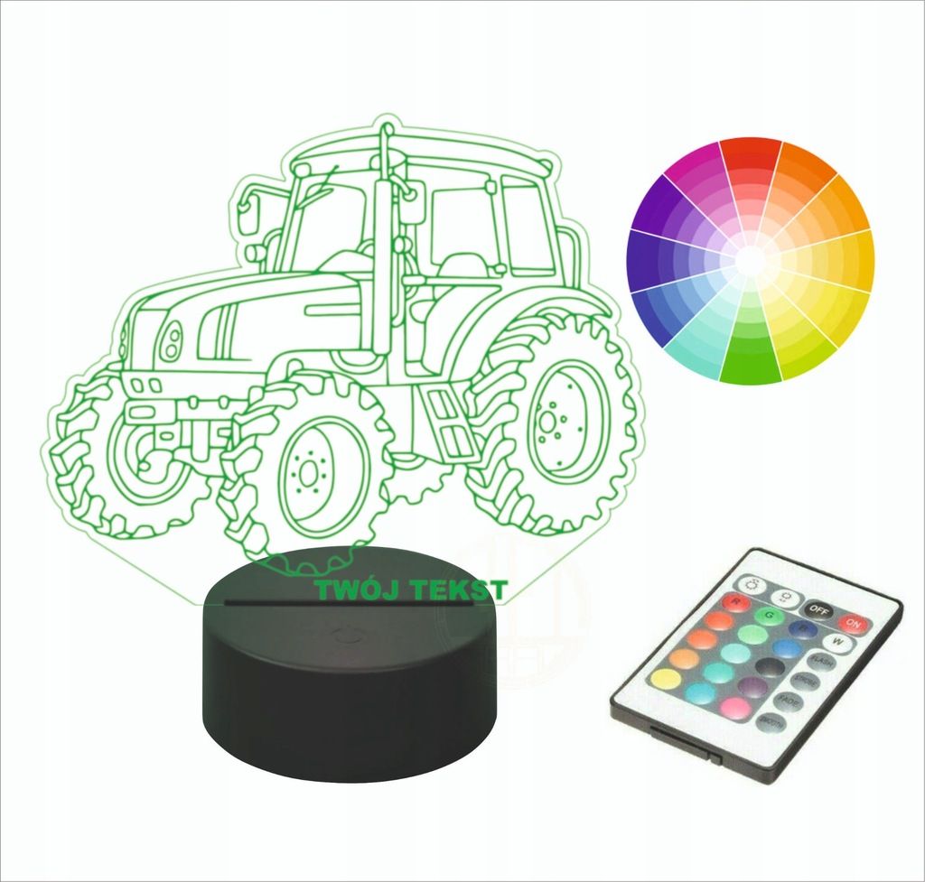Lampka nocna ciągnik farma LED grawer TRAKTOR 2