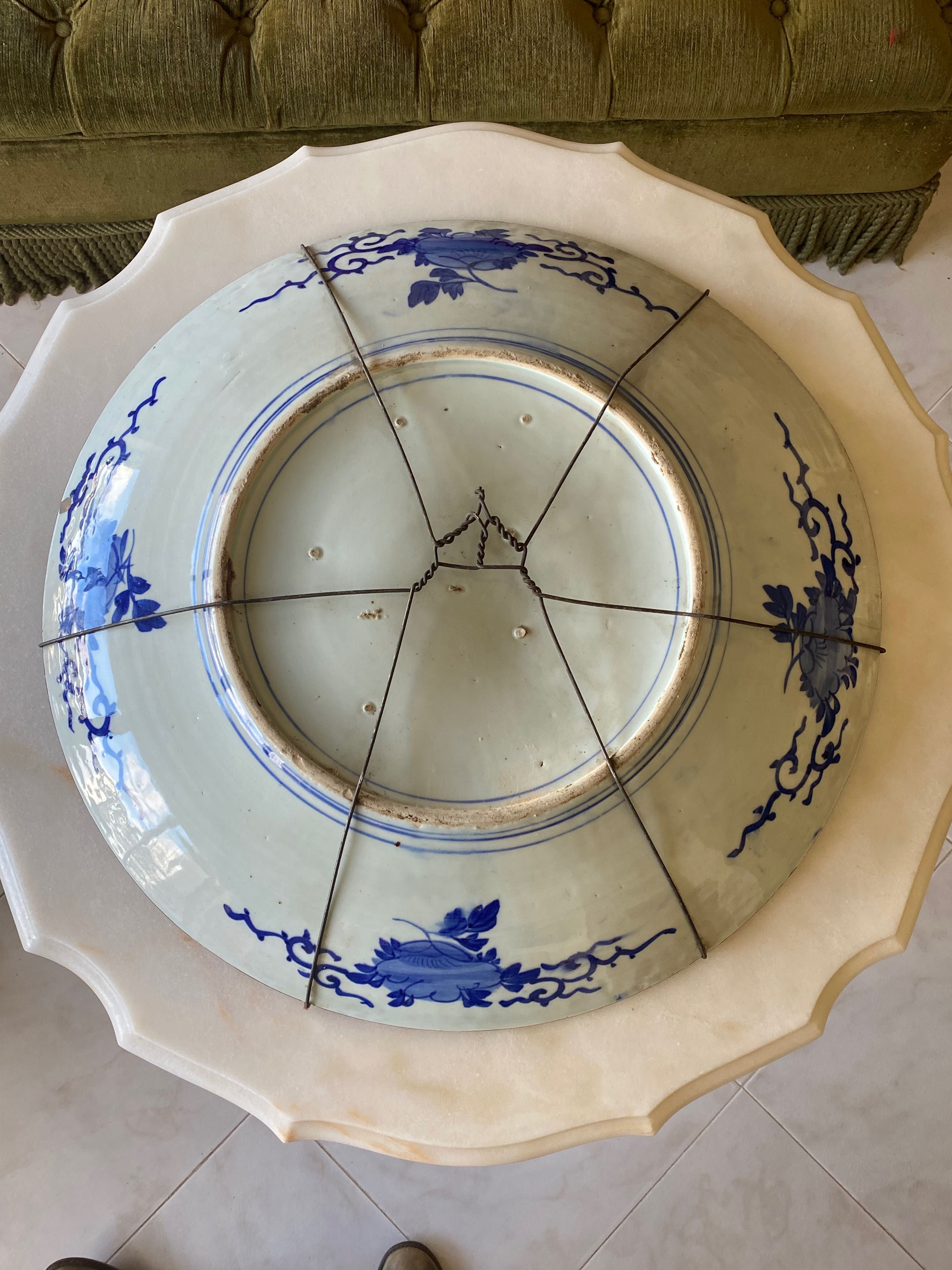 Grande Prato Porcelana Chinesa Séc XVIII 68 cm