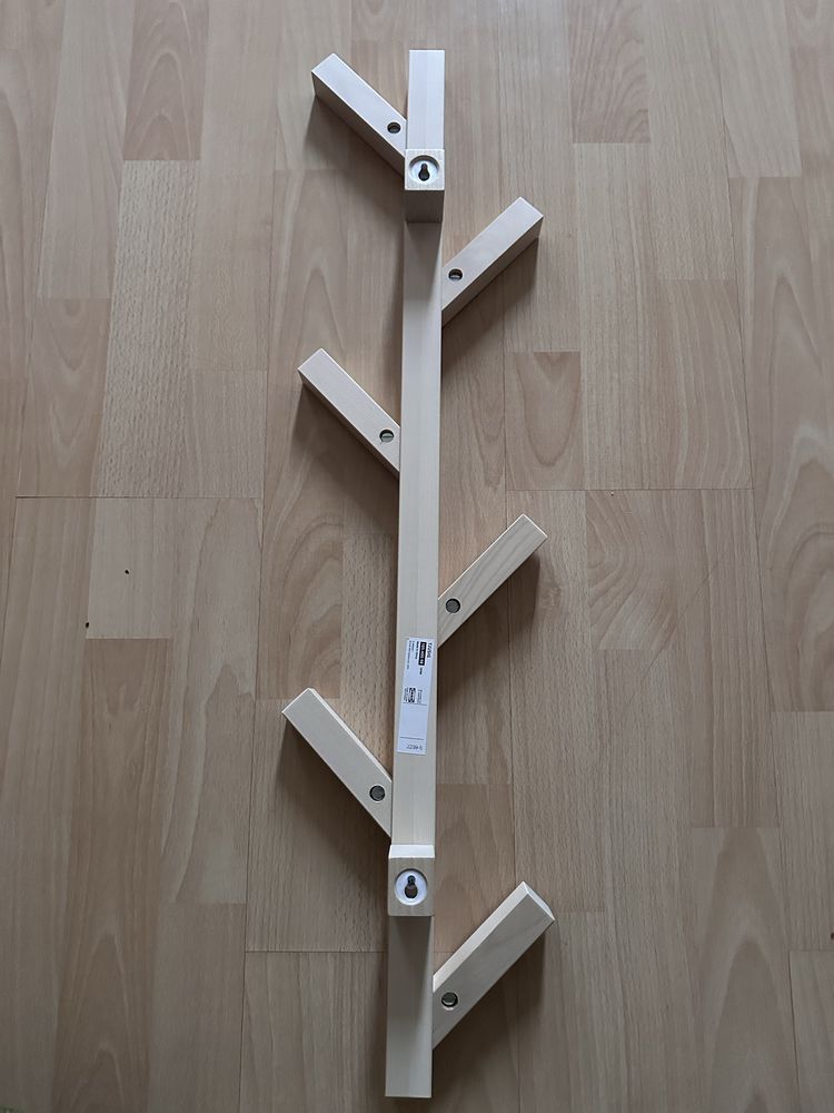 Tjusig Ikea wieszak drewniany jasny brąz