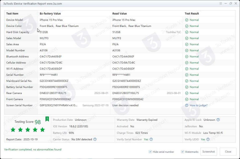 B. ŁADNY Apple iPhone 15 Pro Max 512GB Niebieski Tytan / KONDYCJA 91%