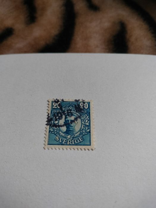 Szwecja 20 Öre – Król Gustaw V, Znaczek Klasyczny (ok. 1910–1920)
