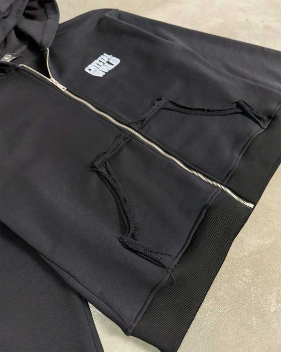 Худі CRYSTAL WRLD Distressed Zip-Hoodie (2025 Streetwear)