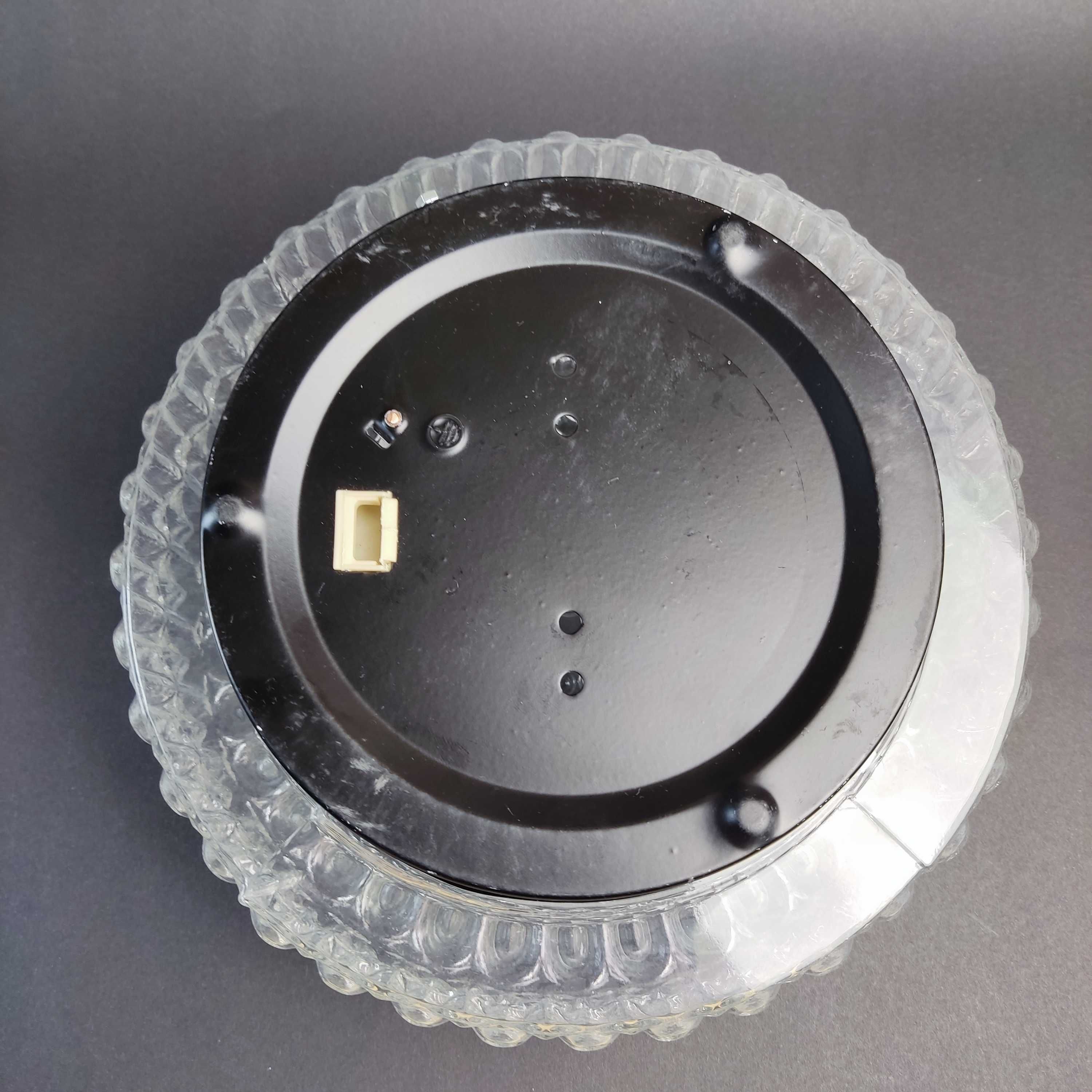 Duży plafon-kinkiet szklany okrągły , szkło "bubble glass" , stan bdb