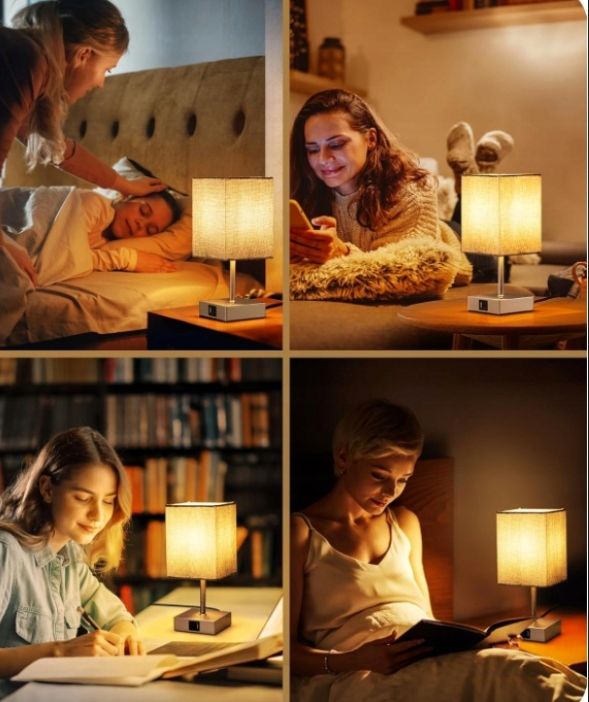 EDISHINE Lampka nocna LED, dotykowa, ściemniana, ZESTAW 2 SZTUK