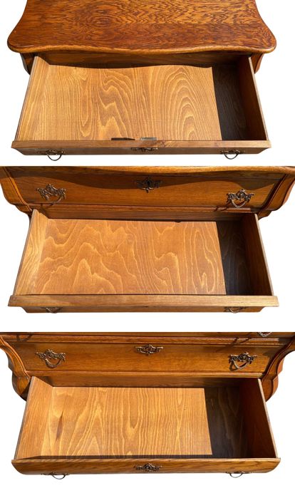 Stylowa brzuchata komoda na rzeźbionych nogach