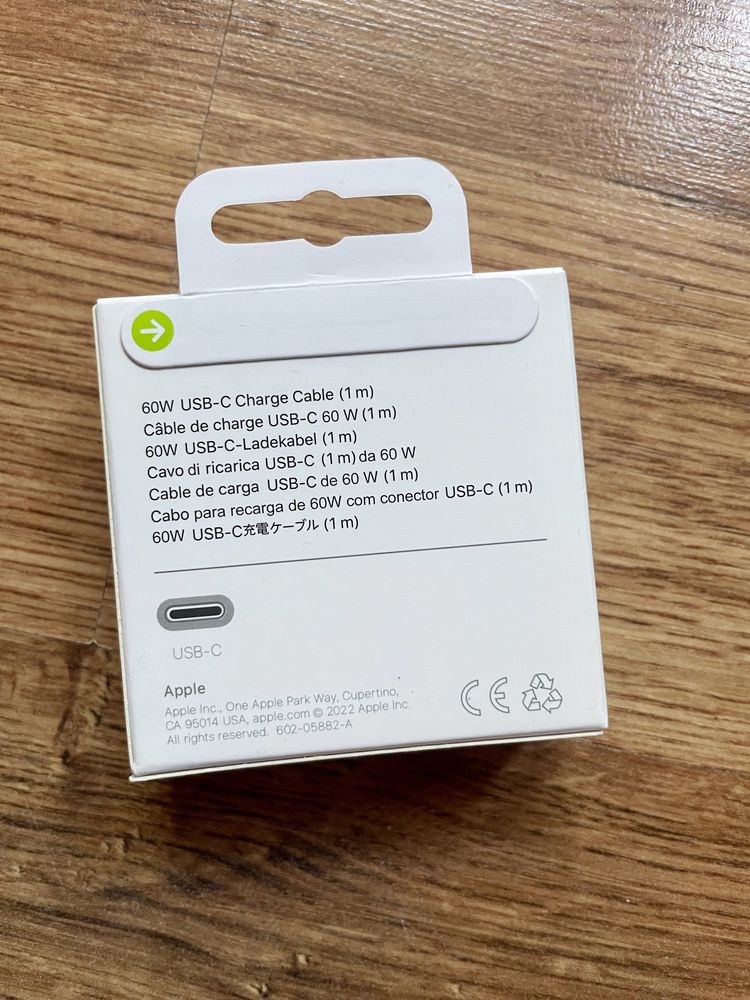 Oryginalny nowy kabel przewód Apple iPhone Typ C - Typ C 60W 1m