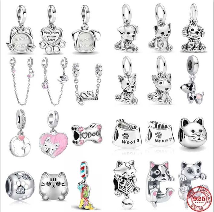 Pendentes, Charms e Clips-Travões em prata NOVOS