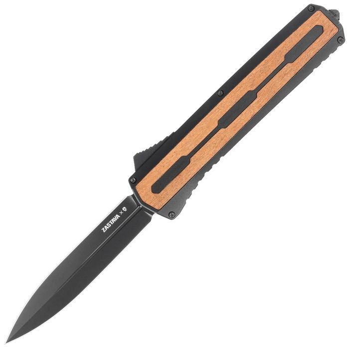 Nóż automatyczny OTF Tekto A7 Zastava S/P Black Aluminium/American Wal