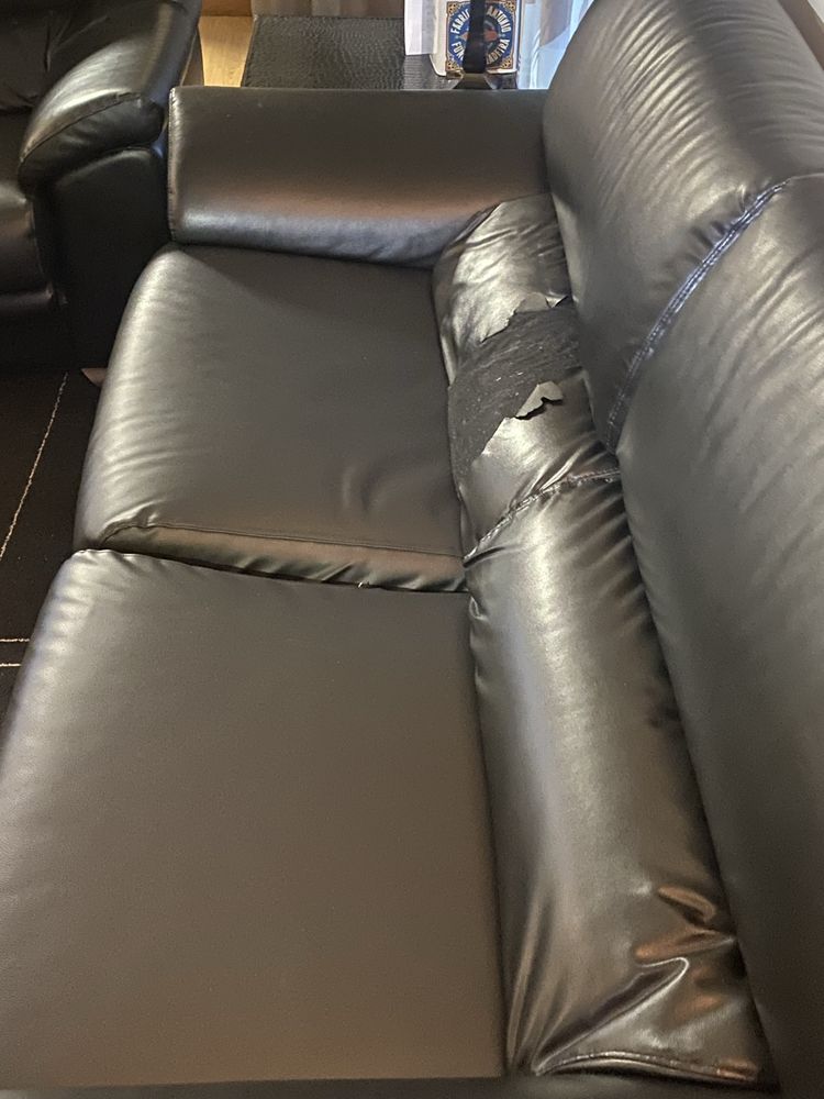 Sofa pele sintetica 3 lugares extensivel