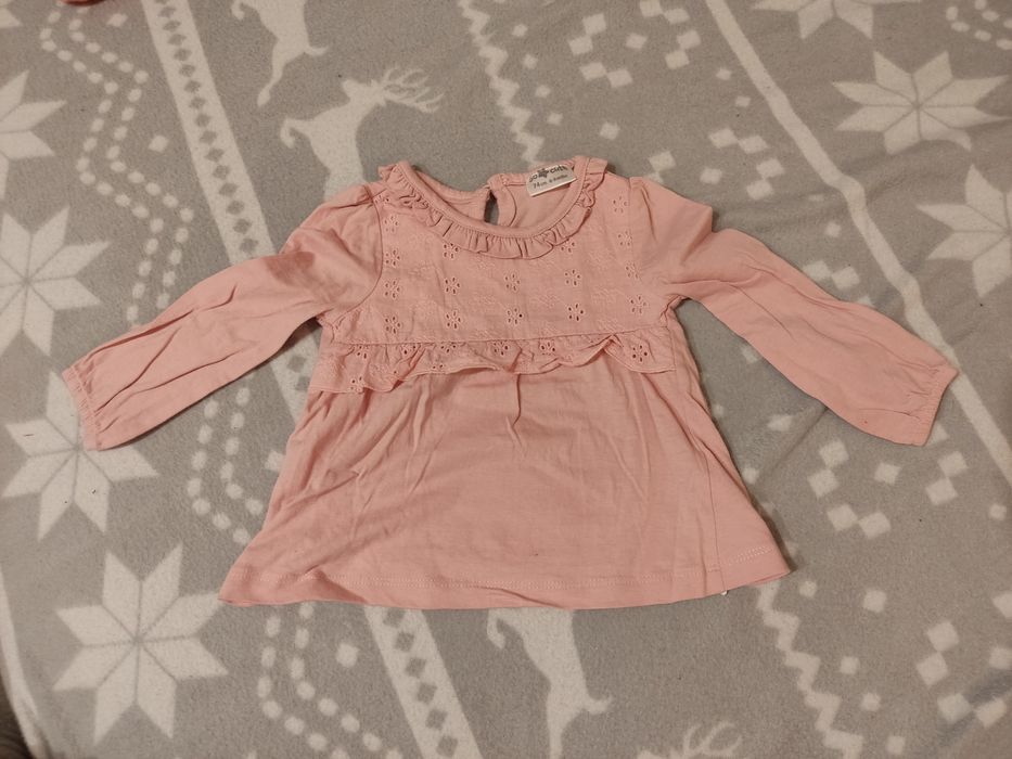 Koszulka bluzka z długim rękawem niemowlęca dziewczęca rozmiar 74