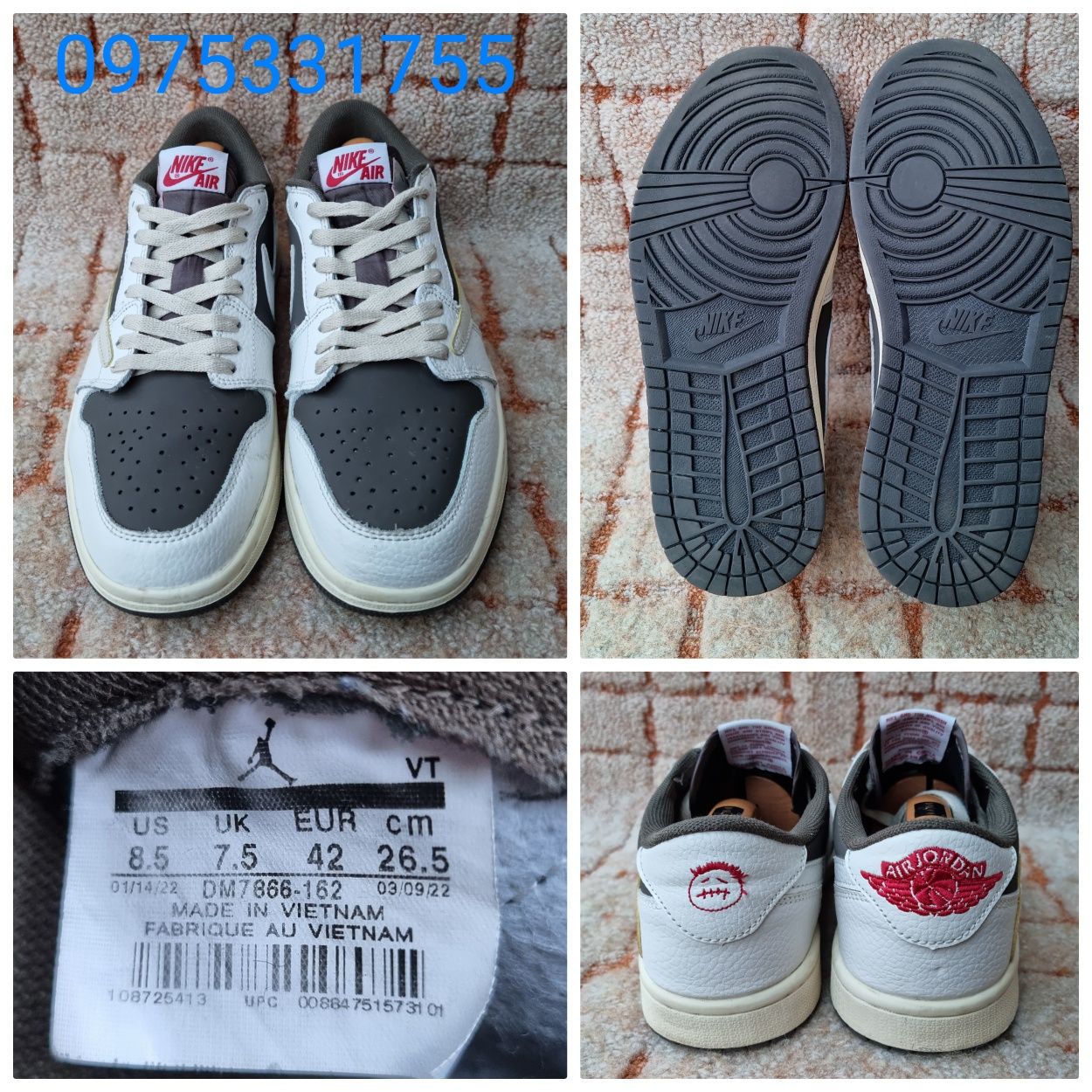 мужские кроссовки Jordan 1 Retro Low x Travis Scott Low OG
