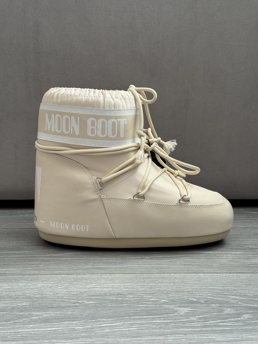 Мунбуты Moon Boot MB Icon Low Nylon beige снегоходы (NEW IN BOX)