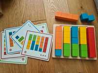 Gra drewniana matematyczna 3+ Playtive klocki kolorowe