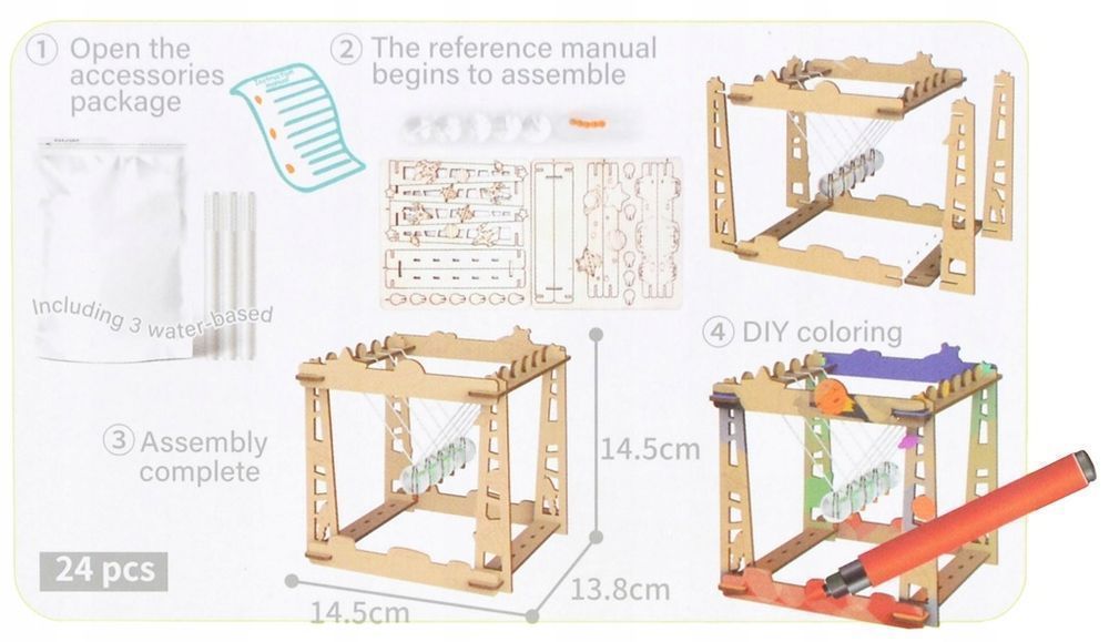 Wahadło Newtona Drewniany Model 3D Do Złożenia - Zrób To Sam -