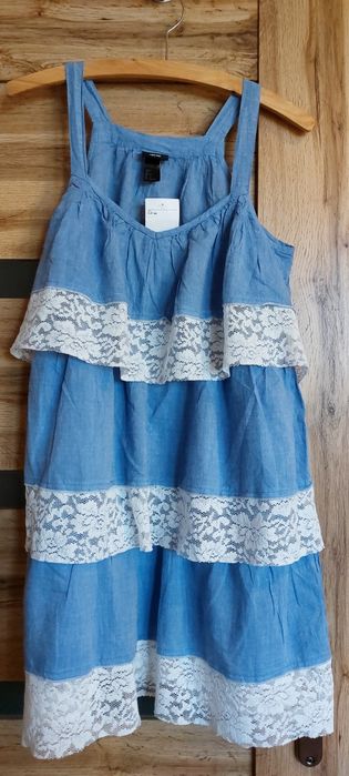 Sukienka letnia falbanki H&M