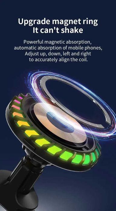 Держатель магнитный iPhone в машину W06 MagSafe RGB для айфона тримач